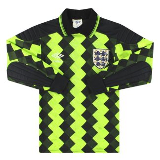 1988-90 England Umbro Goalkeeper Shirt #1 Y - England / Excellent / Youth