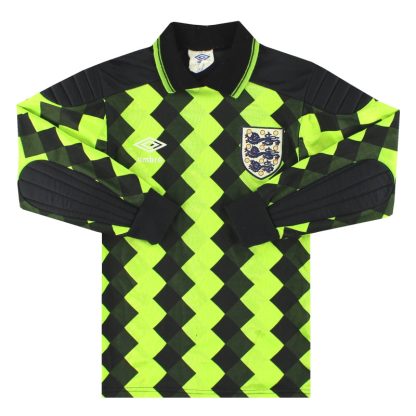 1988-90 England Umbro Goalkeeper Shirt #1 Y - England / Excellent / Youth