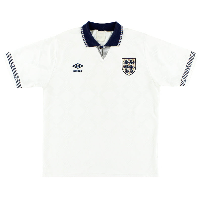 1990-92 England Umbro Home Shirt M - England / Very Good / Medium