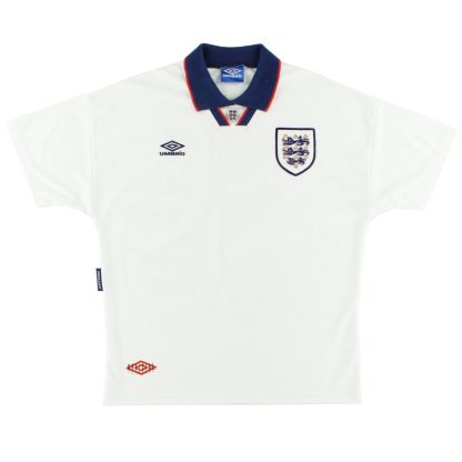 1993-95 England Umbro Home Shirt L - England / Very good / Large