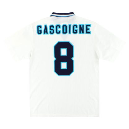 1995-97 England Umbro Home Shirt Gascoigne #8 XL - England / Excellent / XL