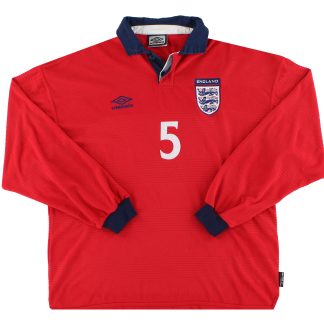 1999-01 England Player Issue Away Shirt #5 L/S XL - England / Excellent / XL