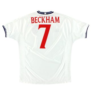 1999-01 England Umbro Home Shirt Beckham #7 *Mint* XL - England / Excellent / XL