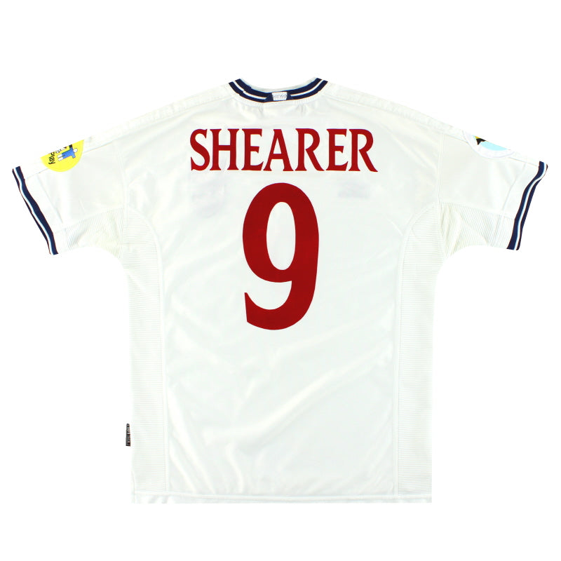 1999-01 England Umbro Home Shirt Shearer #9 *Mint* L - England / Excellent / Large