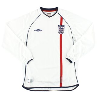 2001-03 England Umbro Home Shirt L/S XL - England / Excellent / XL