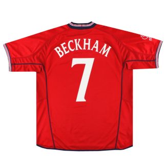 2002-04 England Umbro Away Shirt 'vs Argentina' Beckham #7 L - England / Excellent / Large