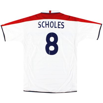 2003-05 England Umbro Home Shirt Scholes #18 XL - England / Excellent / XL