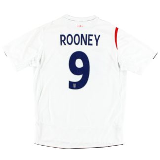 2005-07 England Umbro Home Shirt Rooney #9 XL - England / Excellent / XL
