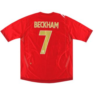 2006-08 England Umbro Away Shirt Beckham #7 L - England / Excellent / Large