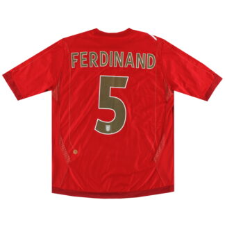 2006-08 England Umbro Away Shirt Ferdinand #5 L