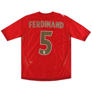 2006-08 England Umbro Away Shirt Ferdinand #5 L - England / Excellent / Large
