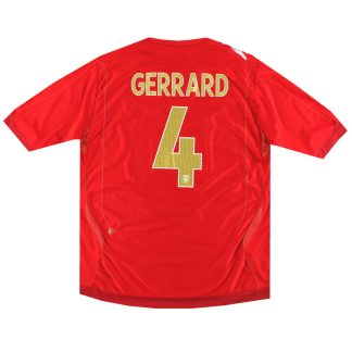 2006-08 England Umbro Away Shirt Gerrard #4 M - England / Excellent / Medium