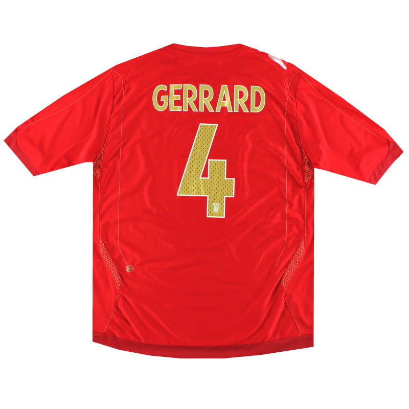 2006-08 England Umbro Away Shirt Gerrard #4 M - England / Excellent / Medium