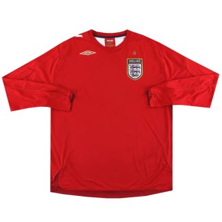2006-08 England Umbro Away Shirt L/S *Mint* - England / Mint / XL