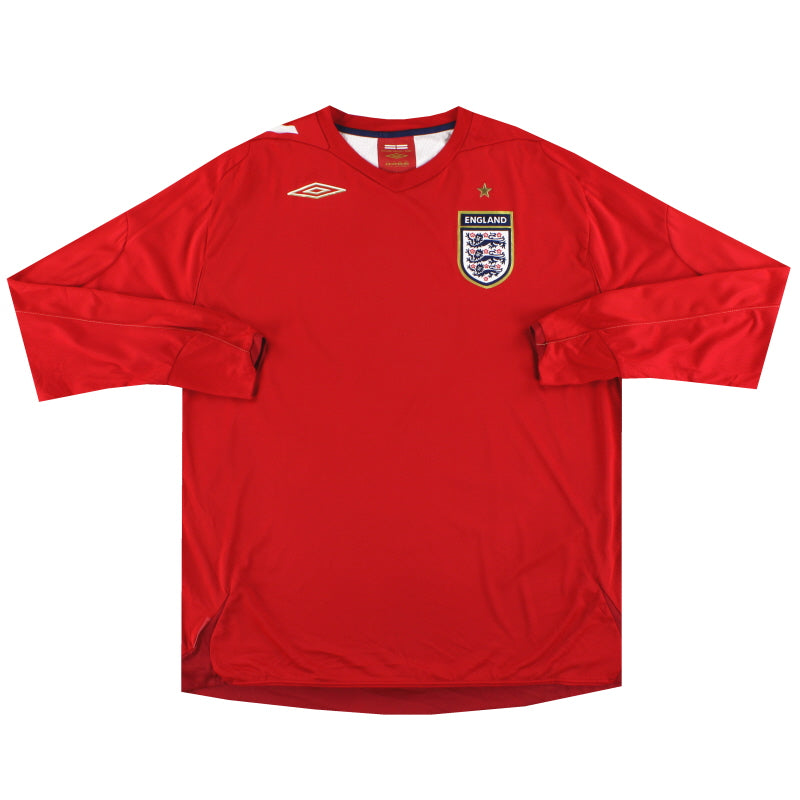 2006-08 England Umbro Away Shirt L/S *Mint* - England / Mint / XL