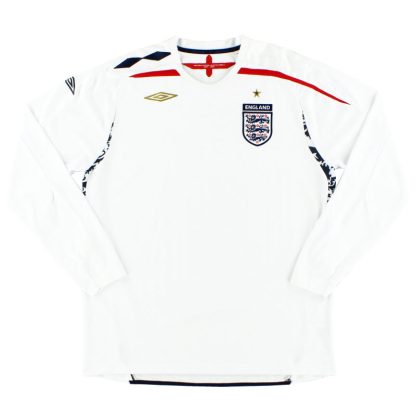2007-09 England Umbro Home Shirt L/S M - England / Very Good / Medium