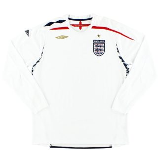2007-09 England Umbro Home Shirt L/S S - England / Good / Small