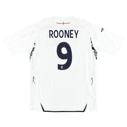2007-09 England Umbro Home Shirt Rooney #9 *Mint* XXXL - England / Mint / XXXL