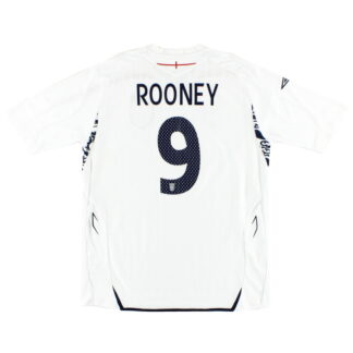 2007-09 England Umbro Home Shirt Rooney #9 XL
