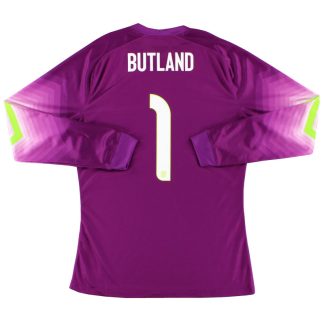 2014-15 England Player Issue Goalkeeper Shirt Butland #1 L - England / Very Good / Large