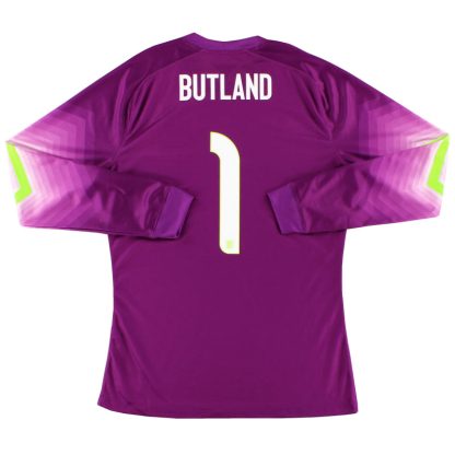 2014-15 England Player Issue Goalkeeper Shirt Butland #1 L - England / Very Good / Large
