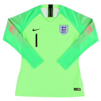 2018-19 England Women's Nike Player Issue Goalkeeper Shirt #1 *As New* M - England / As New / Medium