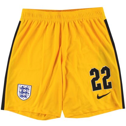 2020-21 England Nike Player Issue Goalkeeper Shorts #22 *As New* L