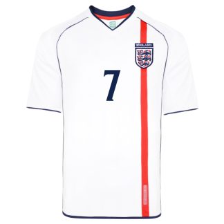 England 2002 No 7 Retro Football Shirt