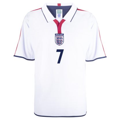 England 2004 No 7 Beckham Retro Football Shirt