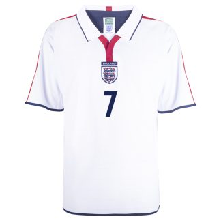 England 2004 No 7 Beckham Retro Football Shirt