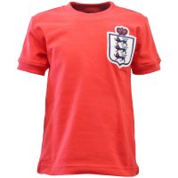 England Red Short Sleeve Retro Kids Football Shirt